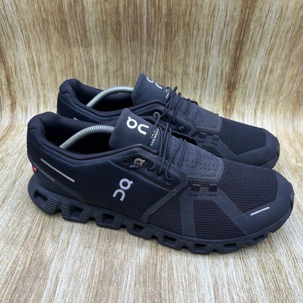 On Cloud Cloud 5 Sneakers Men's Size 12 Black Lightweight Speed Lace 59.98986